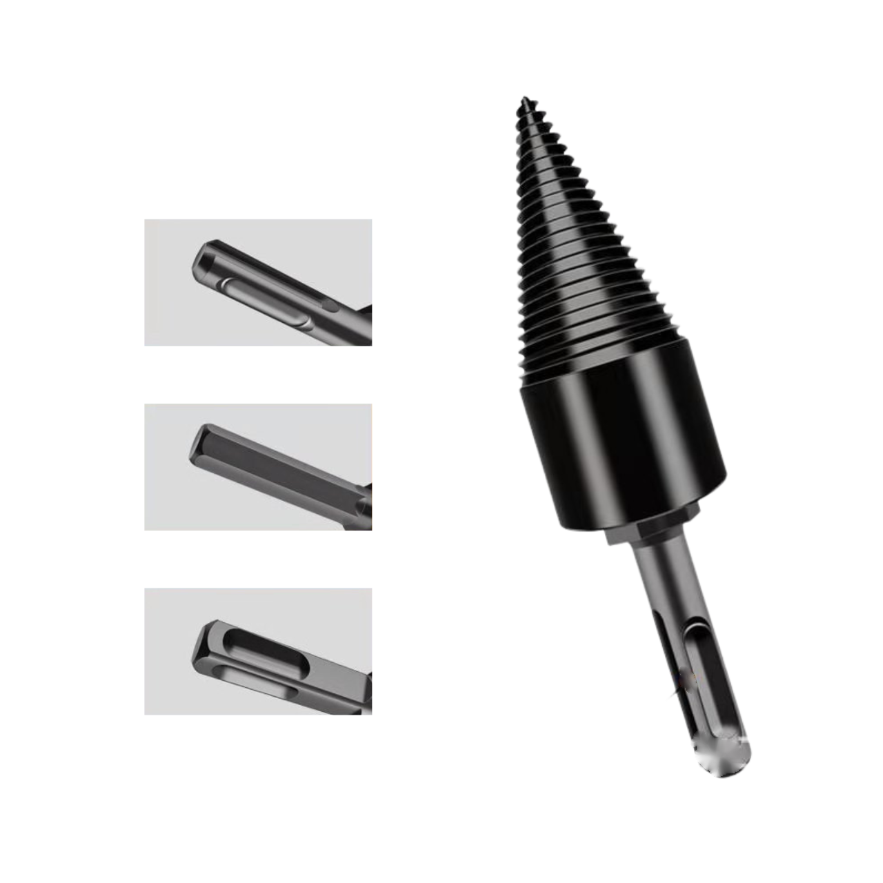 Firewood Splitter Drill Bit Round/Hex/Triangle Shank Wood Split Cone Drill Bit Woodworking Tools