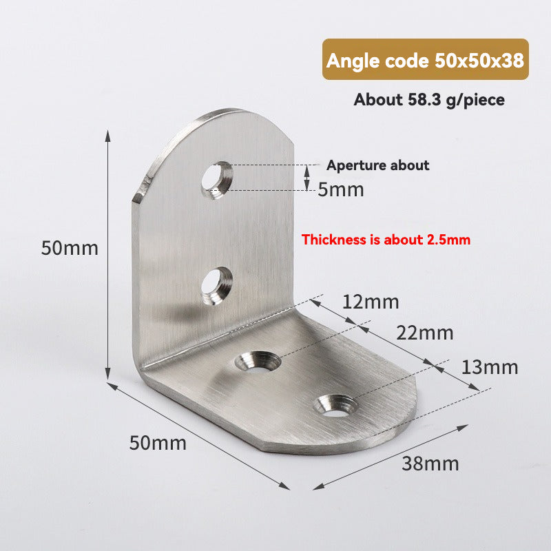 Thickened Pure Stainless Steel Corner Code 90 Degrees Right Angle Bracket /8PC