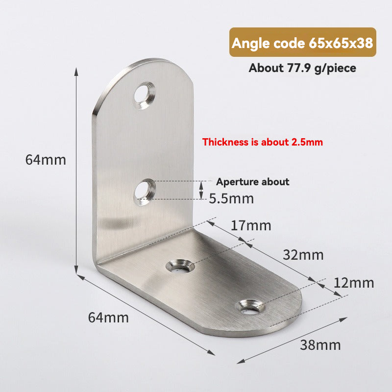 Thickened Pure Stainless Steel Corner Code 90 Degrees Right Angle Bracket /8PC