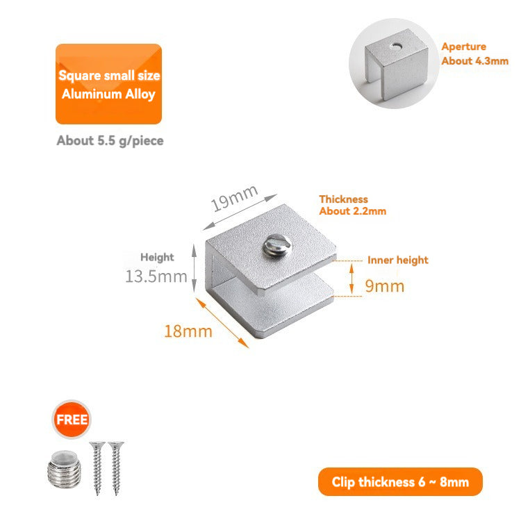 Multiple models of aluminum glass clamps /4PCS