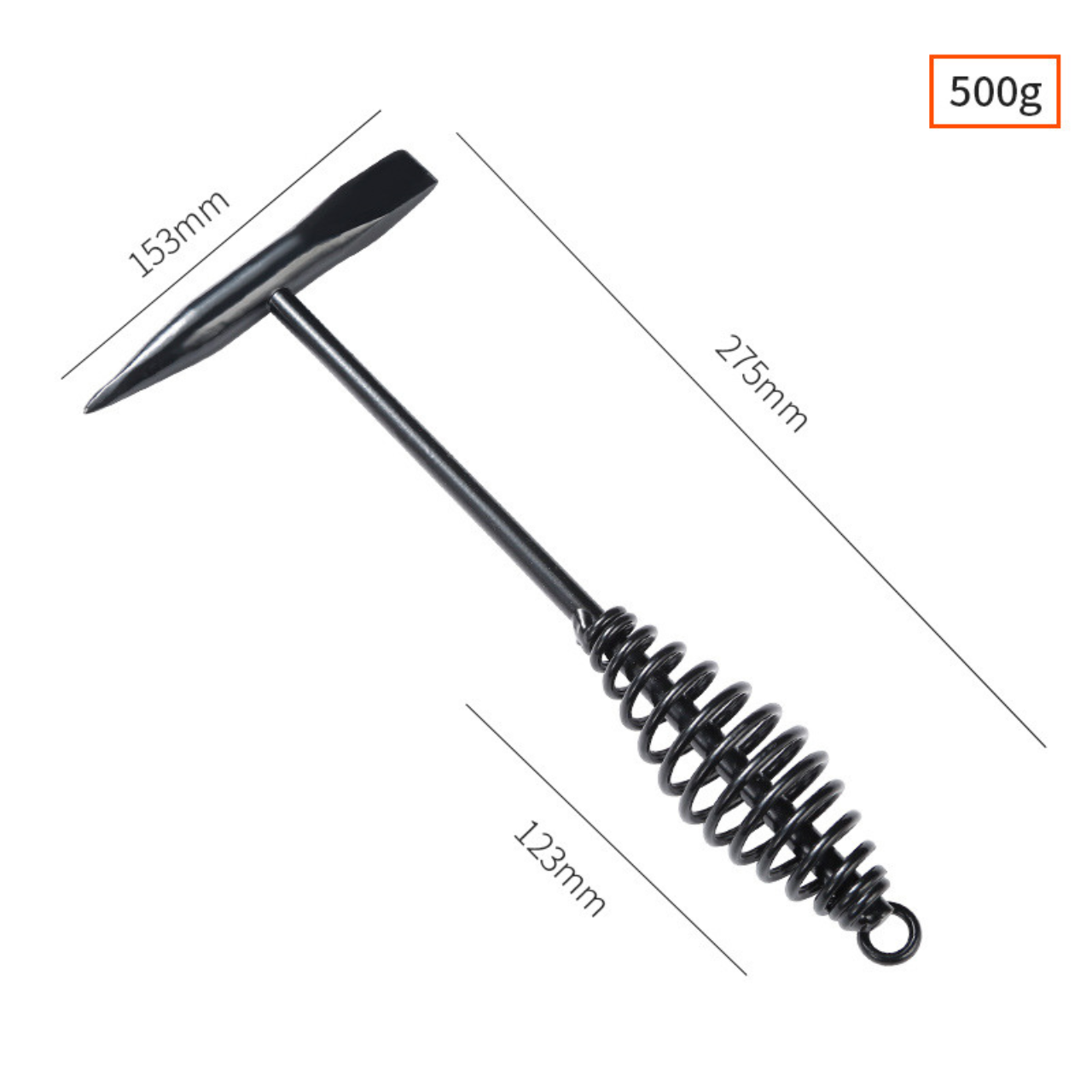 Multifunctional spring handle double-headed hammer