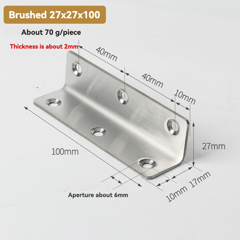 Thickened Pure Stainless Steel Corner Code 90 Degrees Right Angle Bracket /8PC