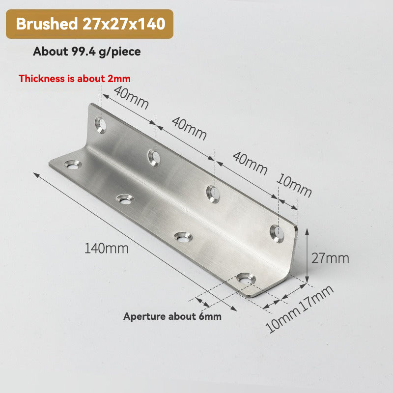 Thickened Pure Stainless Steel Corner Code 90 Degrees Right Angle Bracket /8PC