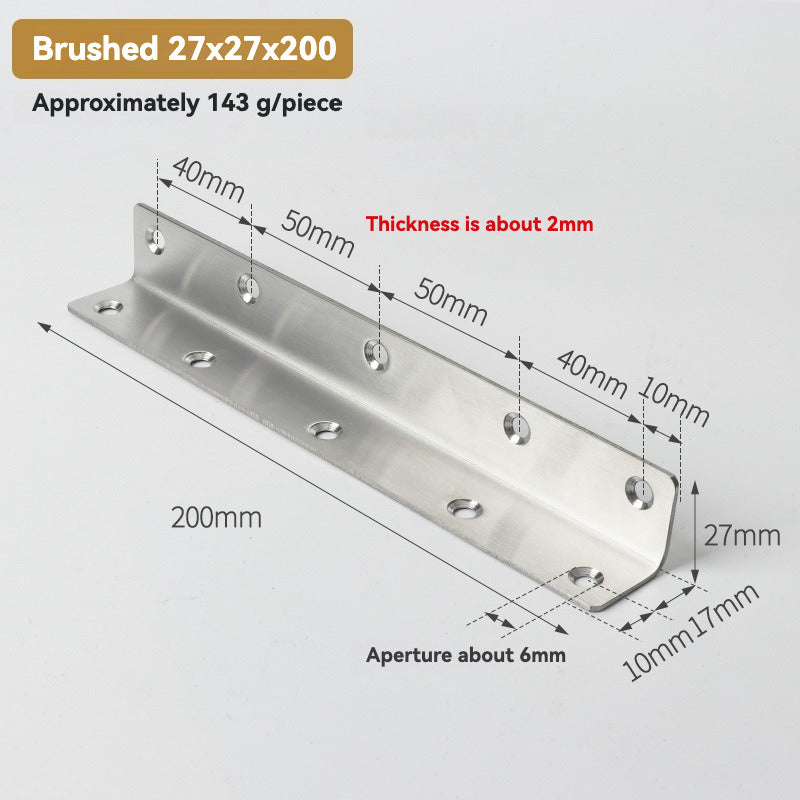 Thickened Pure Stainless Steel Corner Code 90 Degrees Right Angle Bracket /8PC