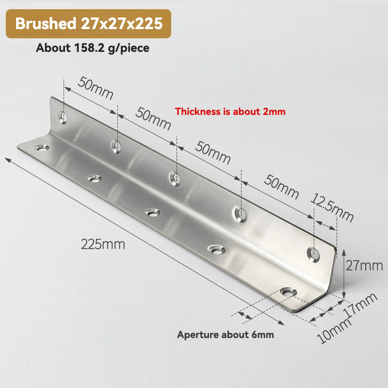 Thickened Pure Stainless Steel Corner Code 90 Degrees Right Angle Bracket /8PC