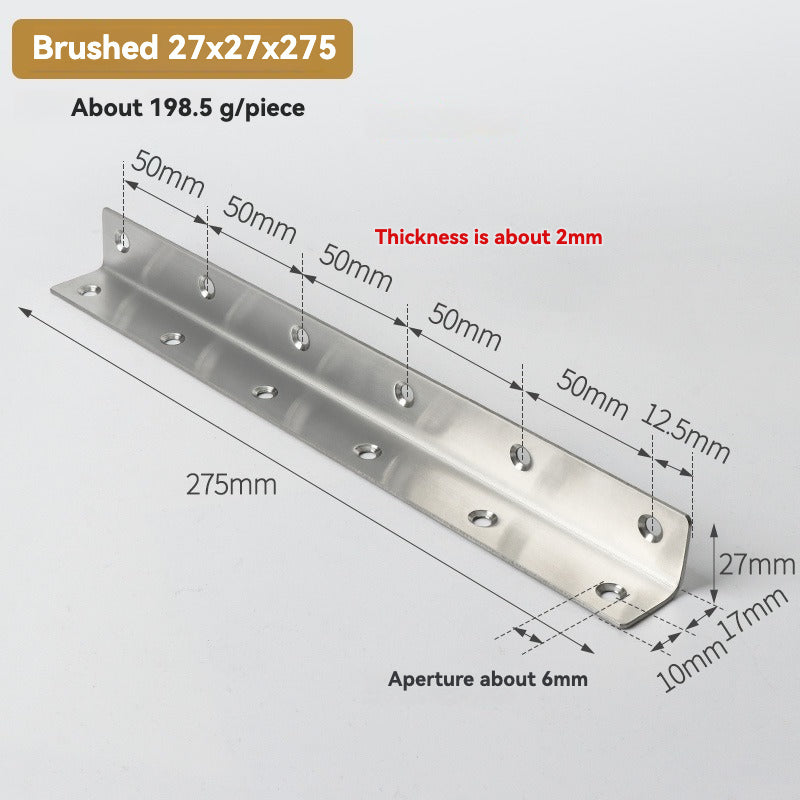 Thickened Pure Stainless Steel Corner Code 90 Degrees Right Angle Bracket /8PC