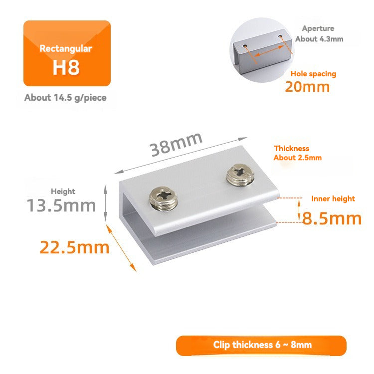 Multiple models of aluminum glass clamps /4PCS