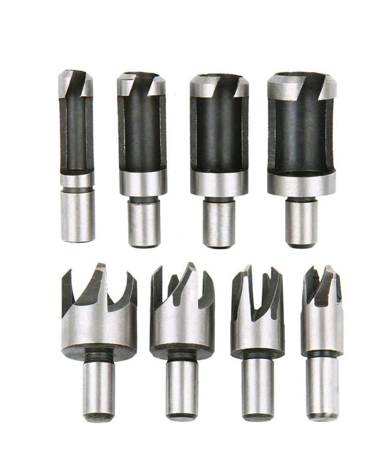 Wood Plug Cutter, Carbon Steel Straight and Taper Claw Drill Bit Set